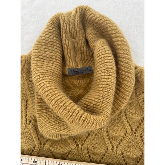 Elsamanda Italy Gold Mohair Sweater Cowl Neck Oversized Yellow S L - Picture 6 of 9